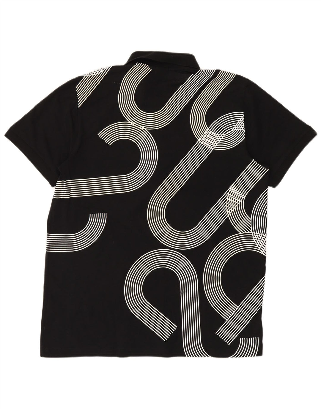 HUGO BOSS Mens Graphic Slim Fit Polo Shirt 2XL Black Cotton