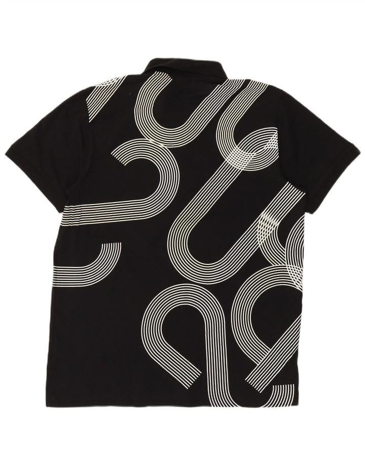 HUGO BOSS Mens Graphic Slim Fit Polo Shirt 2XL Black Cotton