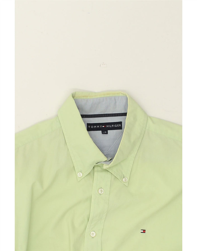 TOMMY HILFIGER Mens Shirt XL Green Cotton | Vintage Tommy Hilfiger | Thrift | Second-Hand Tommy Hilfiger | Used Clothing | Messina Hembry 