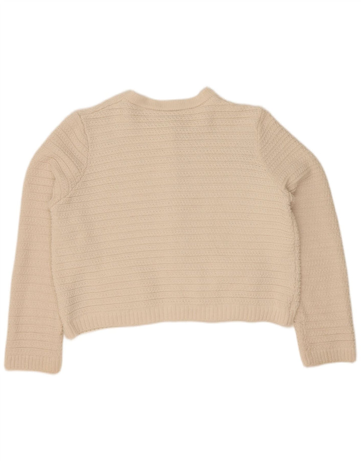 Marks & Spencer Womens Crop Cardigan Sweater UK 16 Large Off White