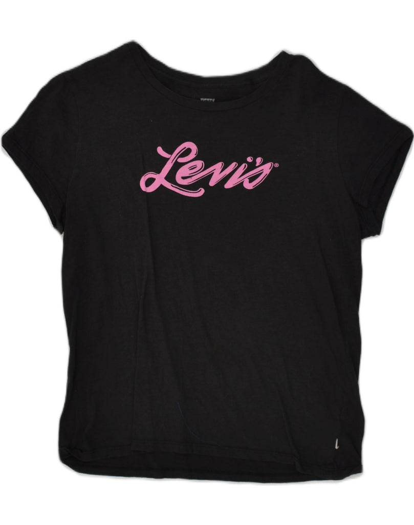 LEVI'S Womens Graphic T-Shirt Top UK 14 Large Black | Vintage Levi's | Thrift | Second-Hand Levi's | Used Clothing | Messina Hembry 