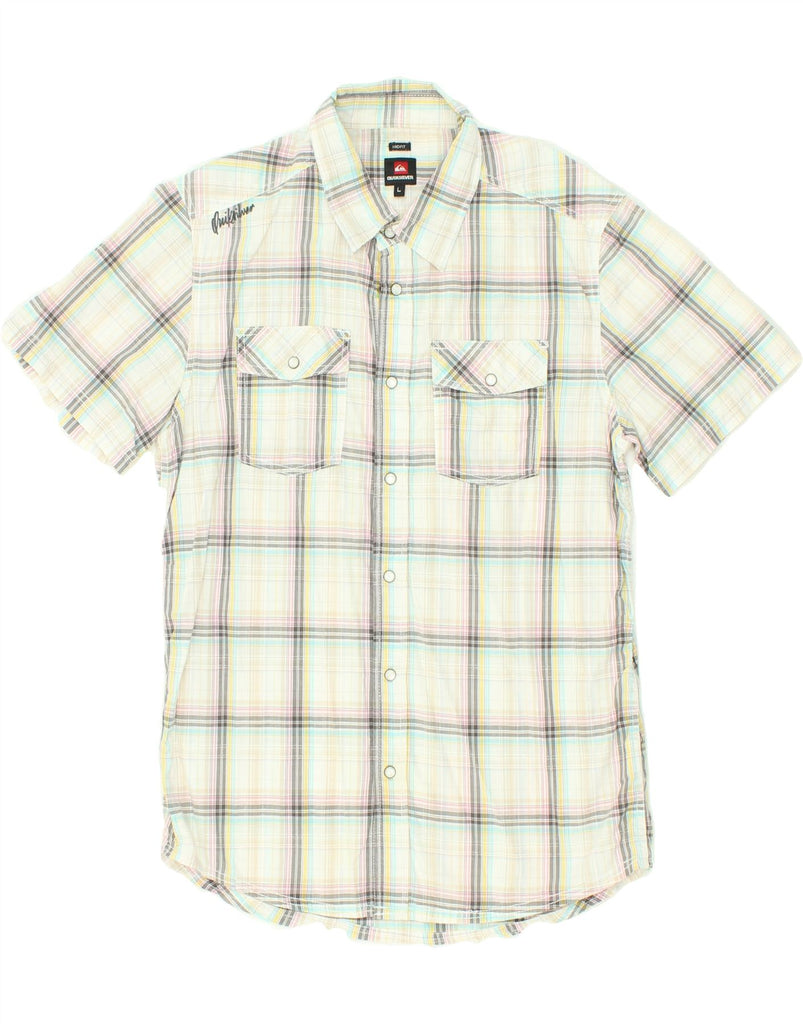 QUIKSILVER Mens Mid Fit Short Sleeve Shirt Large Multicoloured Check | Vintage Quiksilver | Thrift | Second-Hand Quiksilver | Used Clothing | Messina Hembry 