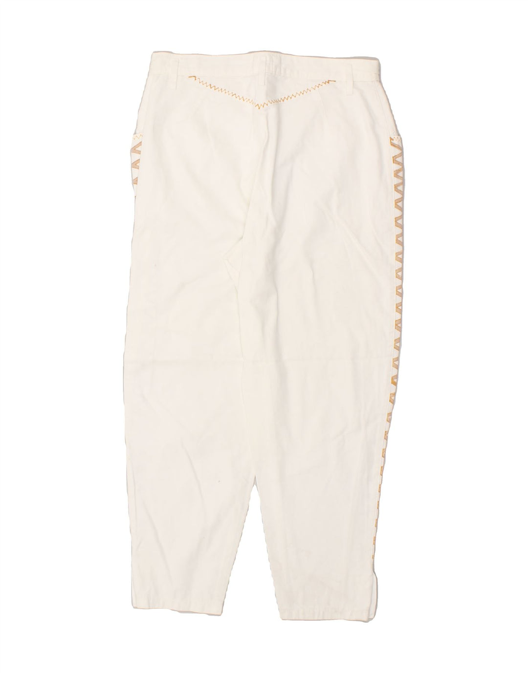 BERRI Womens Tapered Capri Trousers IT 42 Medium W30 L26 White Vintage Berri and Second-Hand Berri from Messina Hembry 