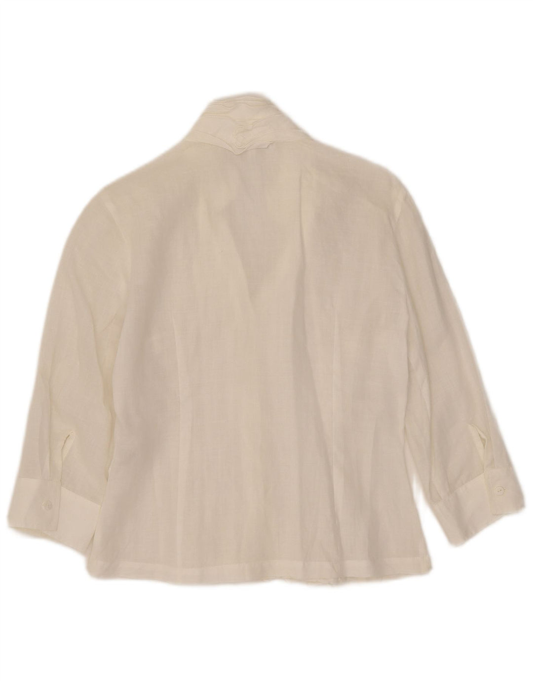Naracamicie Womens 3/4 Sleeve Ruffle Front Shirt Blouse UK 10 Small White