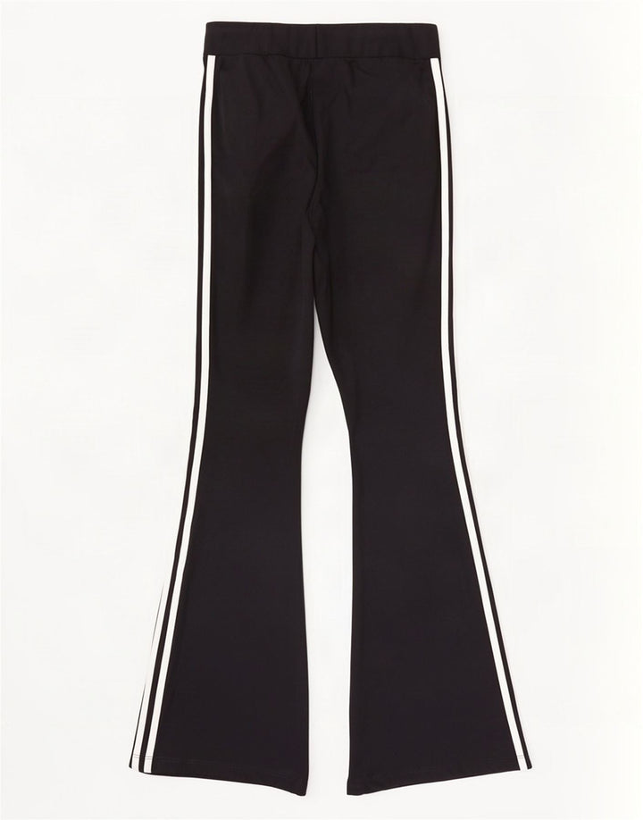Adidas Womens Flare Tracksuit Trousers UK 10 Small Black Polyester