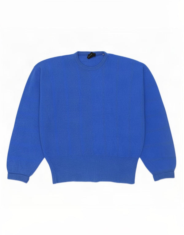 Mapier Womens Oversized Crew Neck Jumper Sweater UK 10 Small Blue