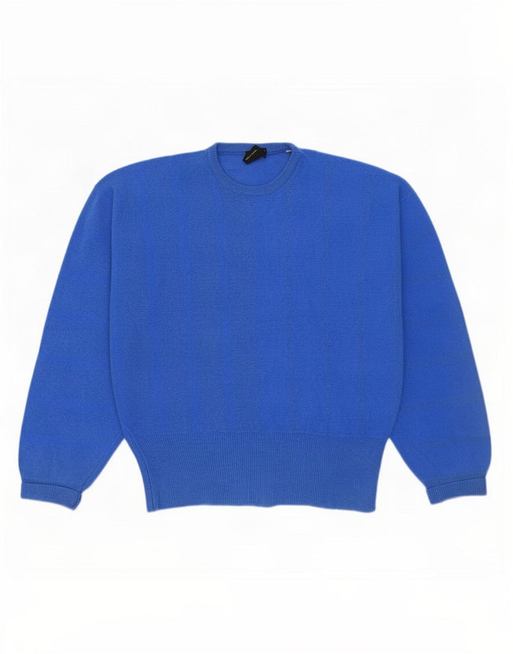 Mapier Womens Oversized Crew Neck Jumper Sweater UK 10 Small Blue