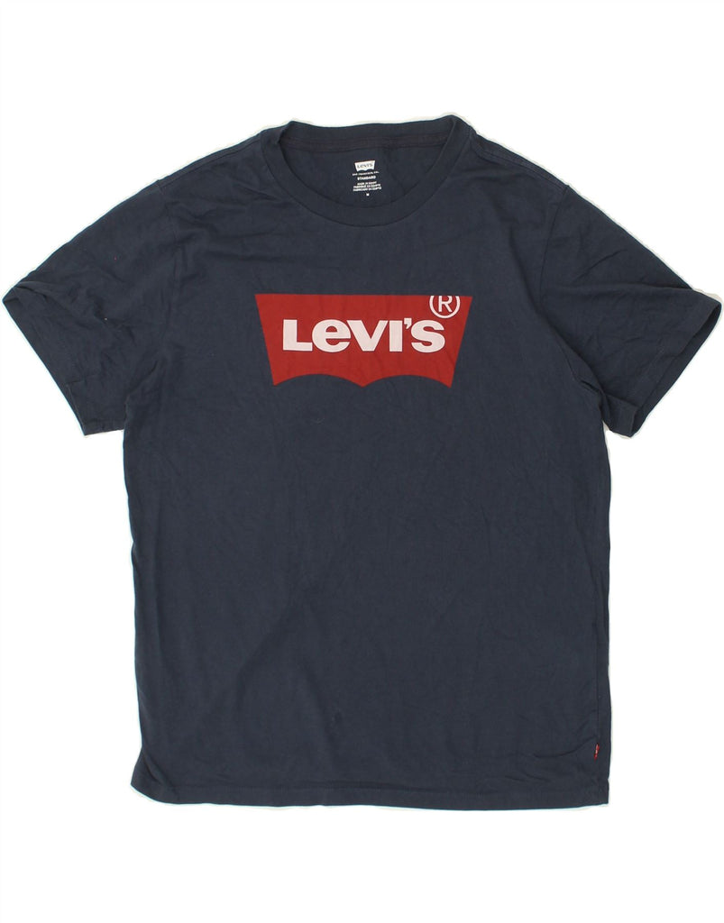 LEVI'S Mens Standard Fit Graphic T-Shirt Top Medium Navy Blue Cotton | Vintage Levi's | Thrift | Second-Hand Levi's | Used Clothing | Messina Hembry 