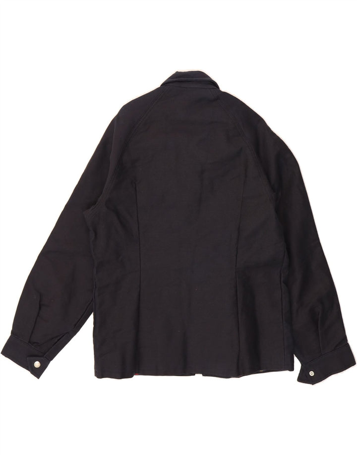 VINTAGE Mens Bomber Jacket IT 50 Large Navy Blue Cotton Vintage Vintage and Second-Hand Vintage from Messina Hembry 