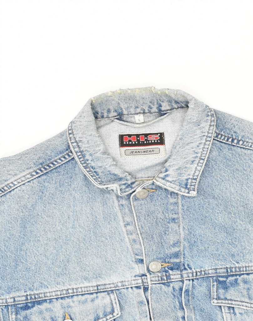 H.I.S Mens Denim Jacket UK 40 Large Blue Cotton | Vintage H.I.S | Thrift | Second-Hand H.I.S | Used Clothing | Messina Hembry 