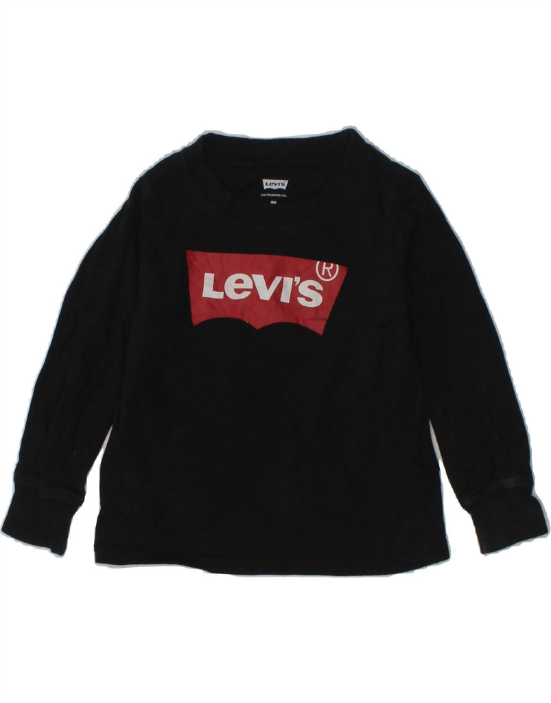 LEVI'S Baby Girls Graphic Sweatshirt Jumper 12-18 Months Black Cotton | Vintage Levi's | Thrift | Second-Hand Levi's | Used Clothing | Messina Hembry 