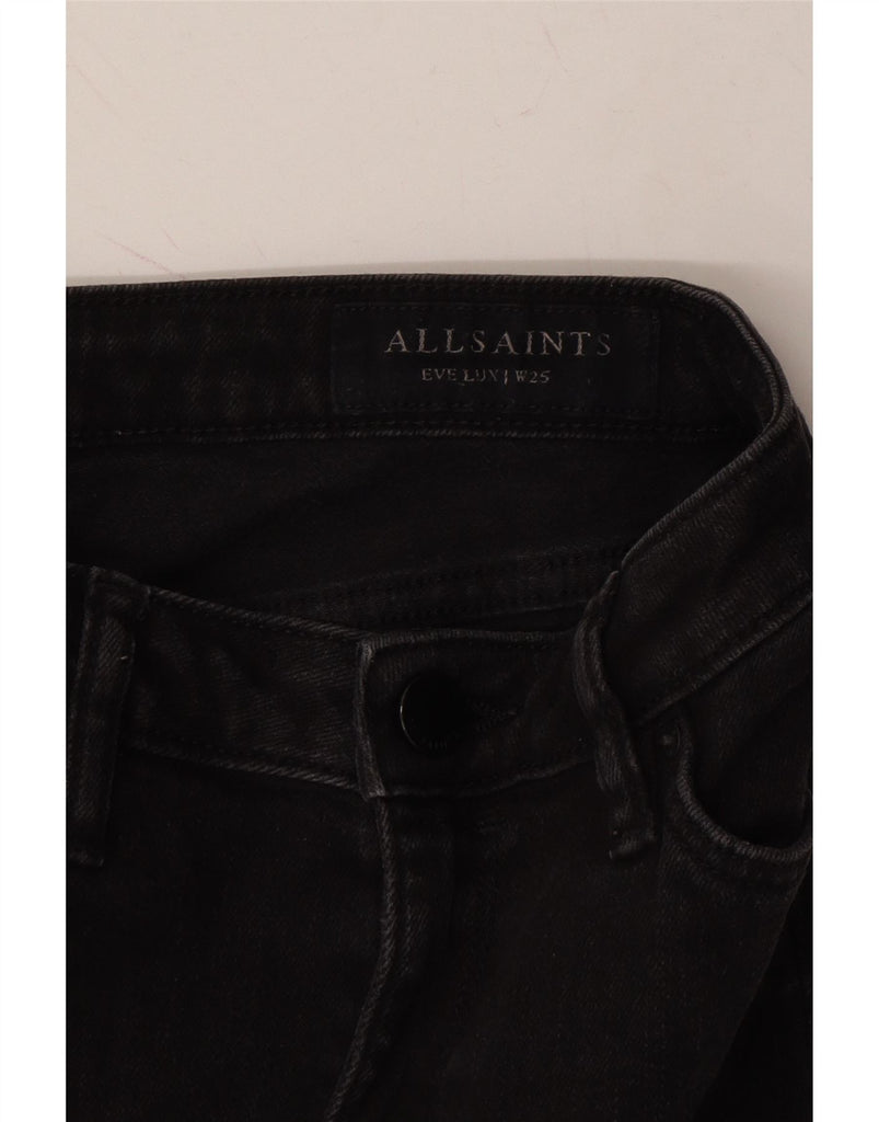 ALL SAINTS Womens Skinny Jeans W25 L25 Black Cotton Vintage All Saints and Second-Hand All Saints from Messina Hembry 