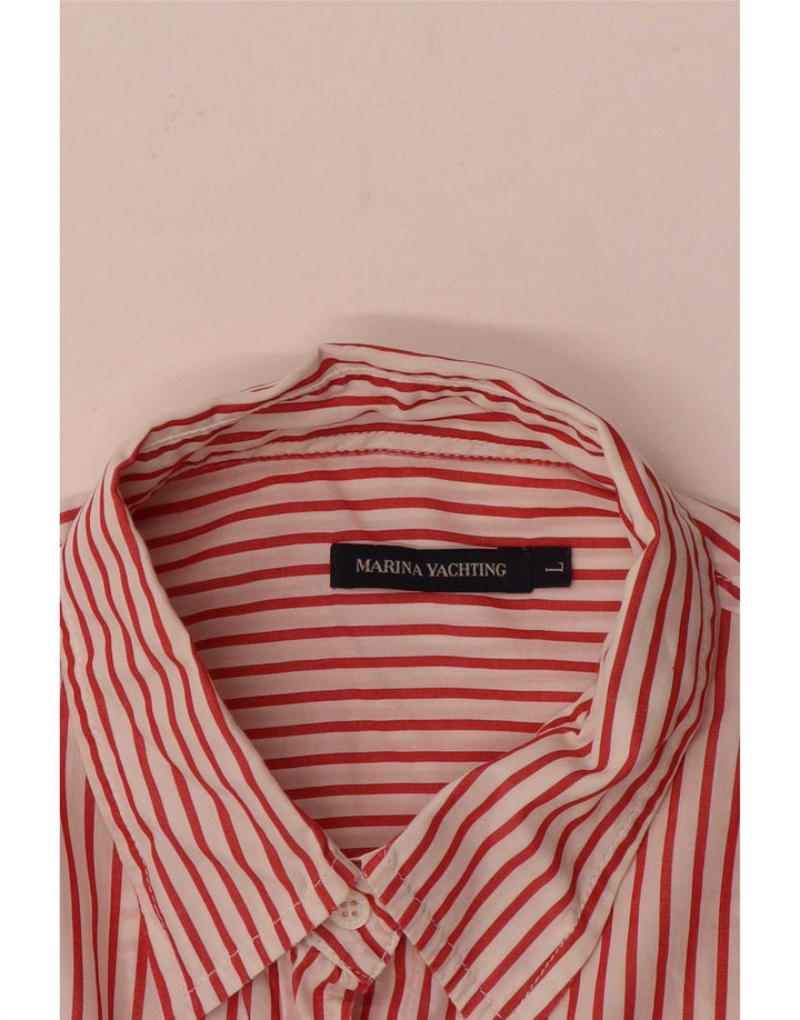 Marina Yachting Womens Shirt UK 14 Large Red Striped