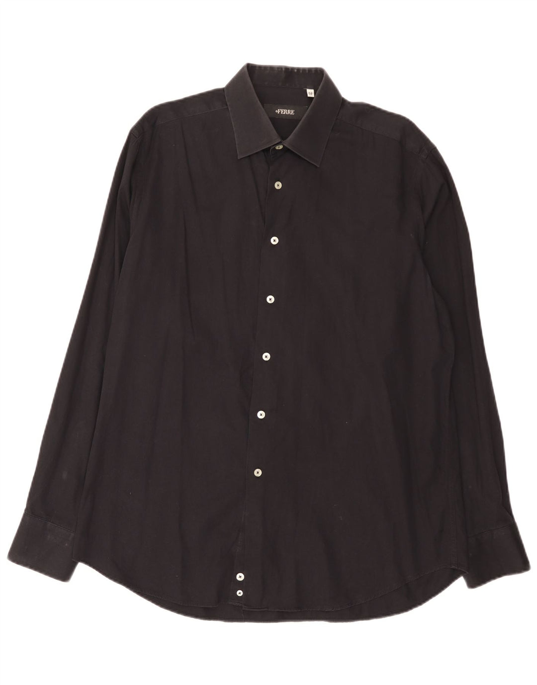 Ferre Mens Shirt Size 43 17 XL Black Cotton