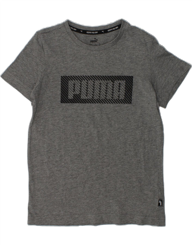 PUMA Boys Graphic T-Shirt Top 9-10 Years Grey Cotton | Vintage Puma | Thrift | Second-Hand Puma | Used Clothing | Messina Hembry 