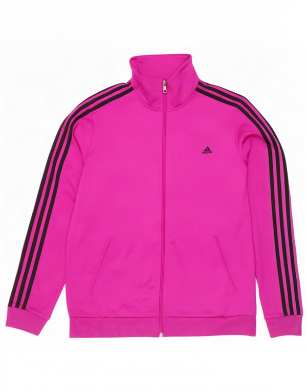 Adidas Womens Tracksuit Top Jacket UK 16/18 Large Pink Polyester