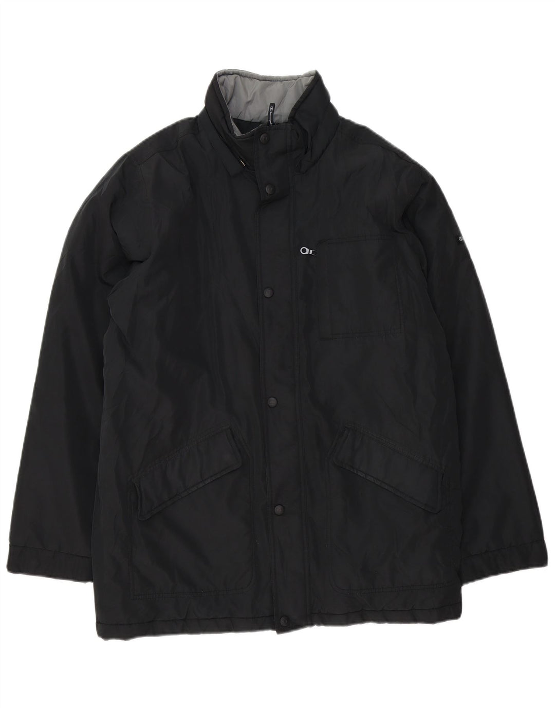 CHAMPION Mens Loose Fit Windbreaker Jacket UK 36 Small Black Polyester