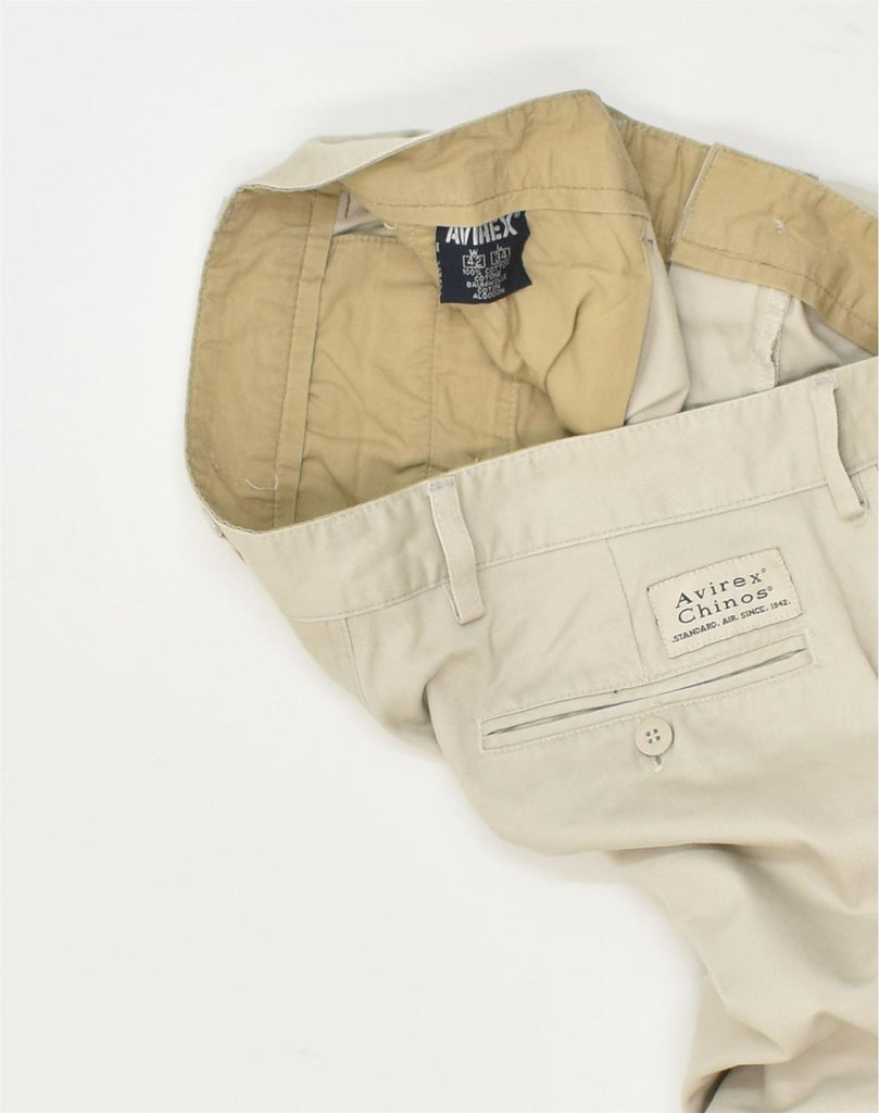 AVIREX Mens Straight Chino Trousers W42 L28 Beige Cotton | Vintage Avirex | Thrift | Second-Hand Avirex | Used Clothing | Messina Hembry 