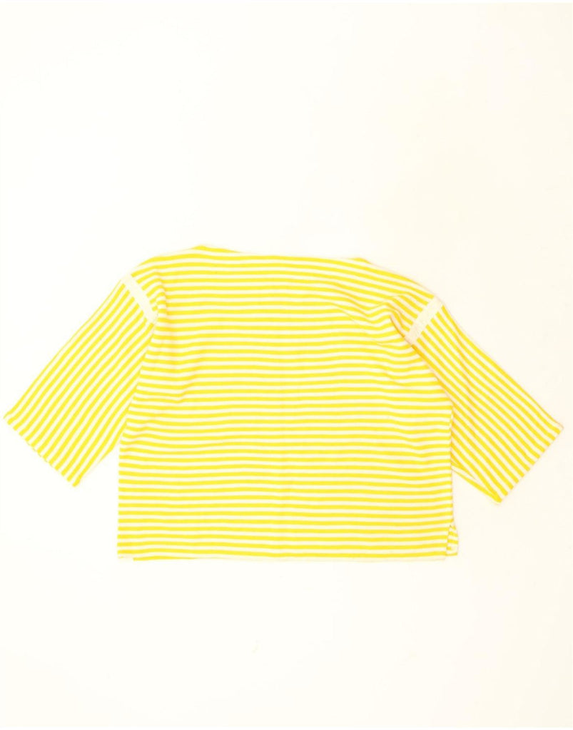 VINTAGE Womens Top 3/4 Sleeve UK 18 XL Yellow Striped | Vintage Vintage | Thrift | Second-Hand Vintage | Used Clothing | Messina Hembry 