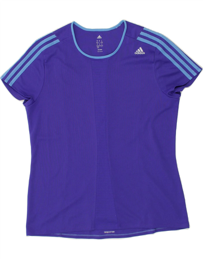 ADIDAS Womens Climalite T-Shirt Top UK 20/22 XL Blue | Vintage Adidas | Thrift | Second-Hand Adidas | Used Clothing | Messina Hembry 