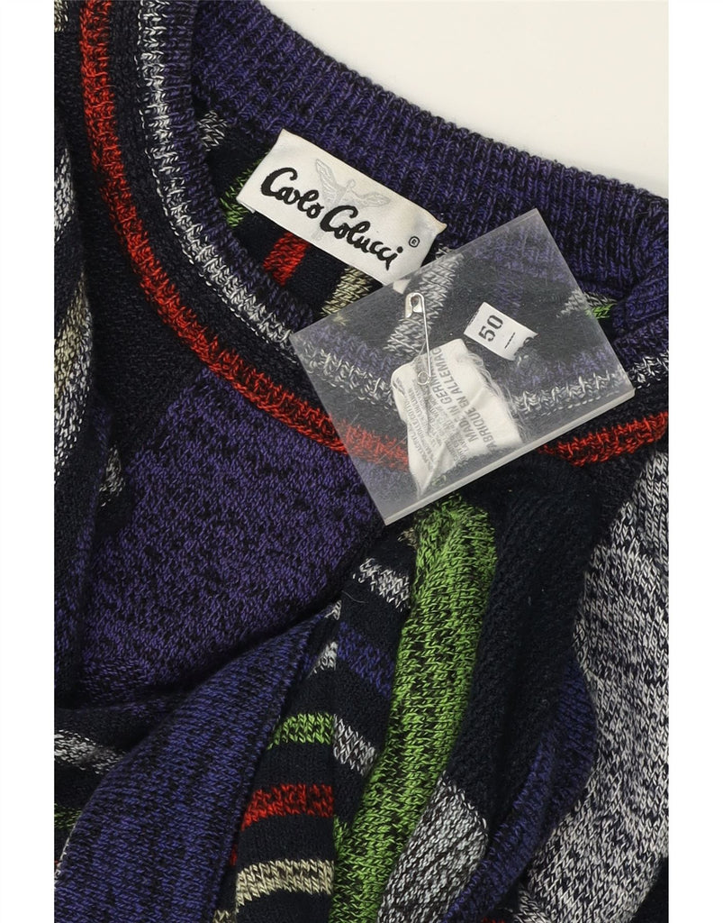 CARLO COLUCCI Mens Crew Neck Jumper Sweater IT 50 Medium Multicoloured Vintage Carlo Colucci and Second-Hand Carlo Colucci from Messina Hembry 