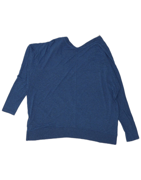 Zara Womens Oversized Top Long Sleeve UK 14 Medium Blue Viscose