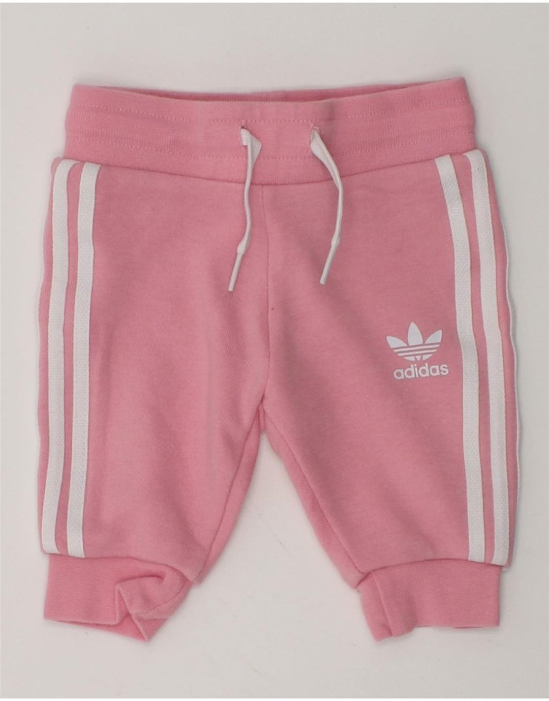 ADIDAS Baby Boys Joggers Tracksuit Trousers 0-3 Months Pink Cotton | Vintage Adidas | Thrift | Second-Hand Adidas | Used Clothing | Messina Hembry 