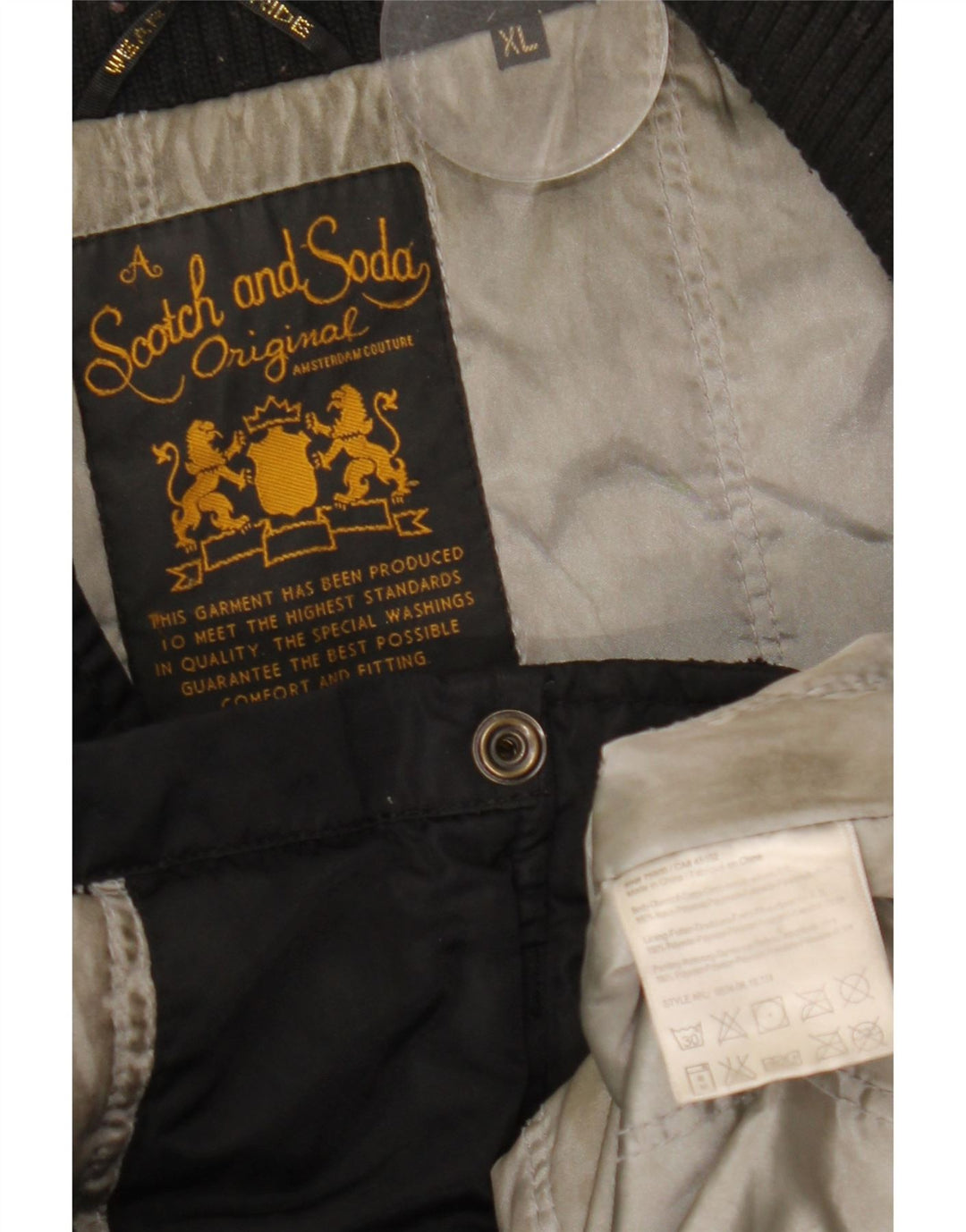 Scotch & Soda Mens Utility Jacket UK 42 XL Black Nylon
