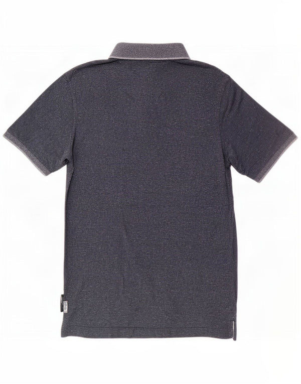 Superdry Mens Polo Shirt Large Navy Blue Flecked Cotton