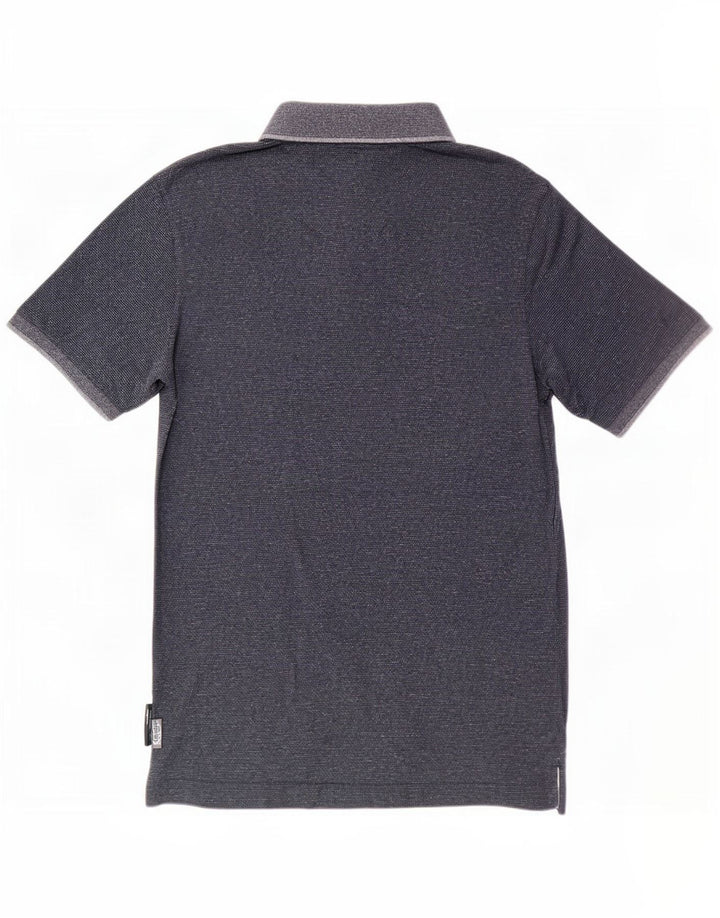 Superdry Mens Polo Shirt Large Navy Blue Flecked Cotton