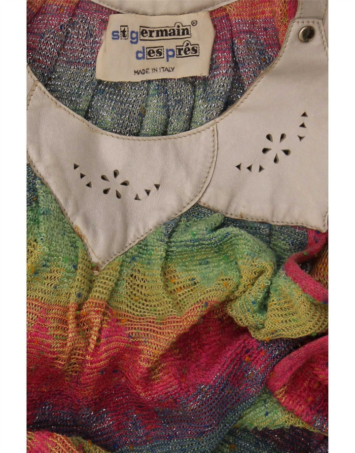 Vintage Womens Sleeveless Basic Dress UK 12 Medium Multicoloured Striped