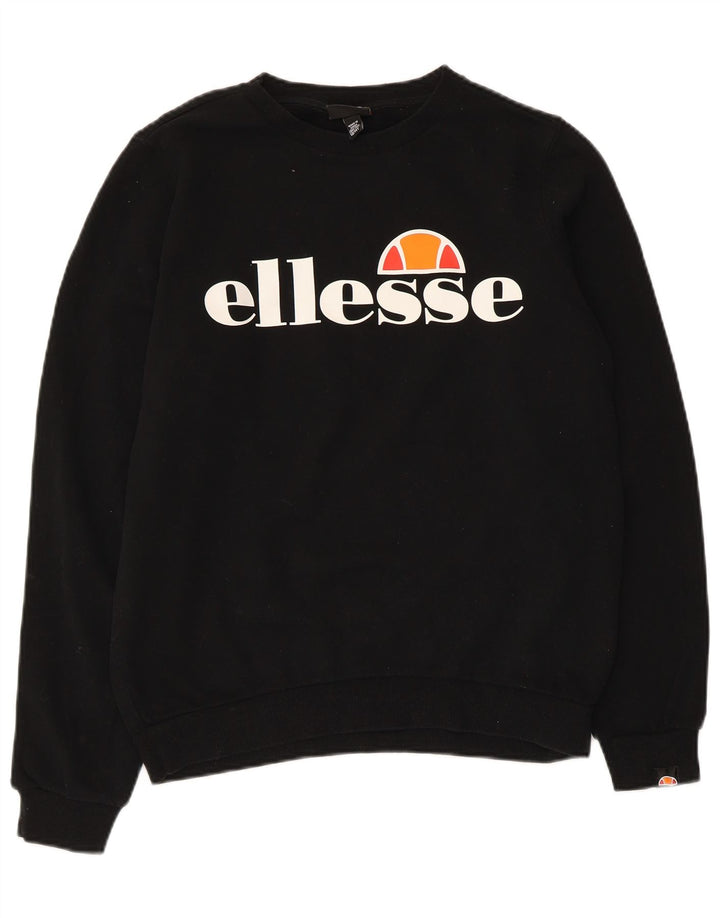 Ellesse Boys Graphic Sweatshirt Jumper 13-14 Years Black Cotton