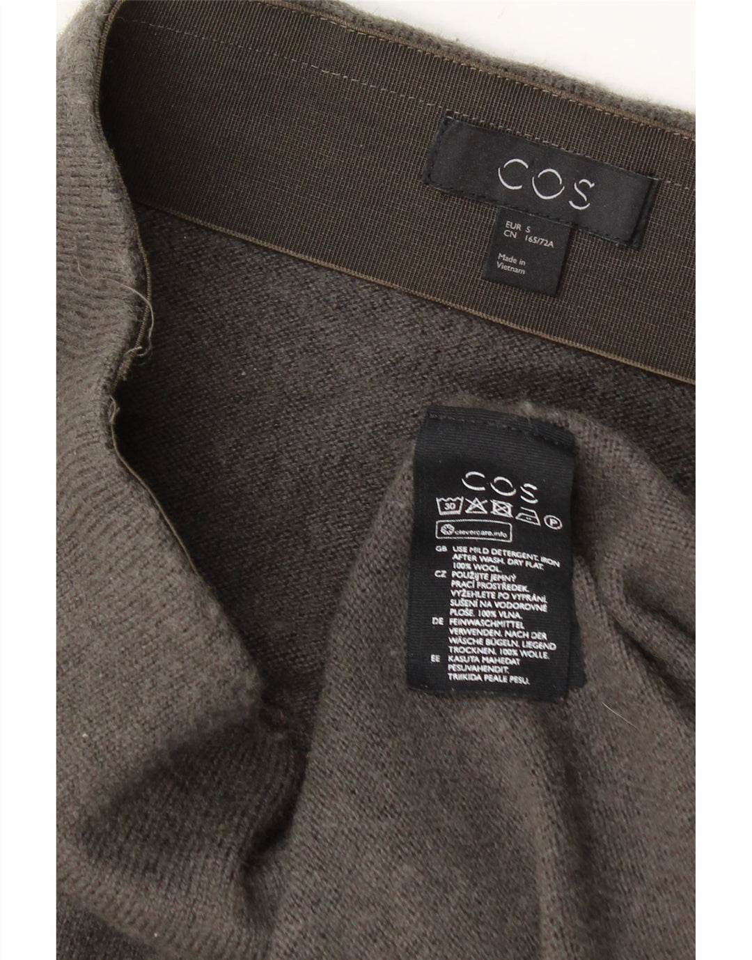 Cos Womens Knit Pencil Skirt Small W27  Grey Wool
