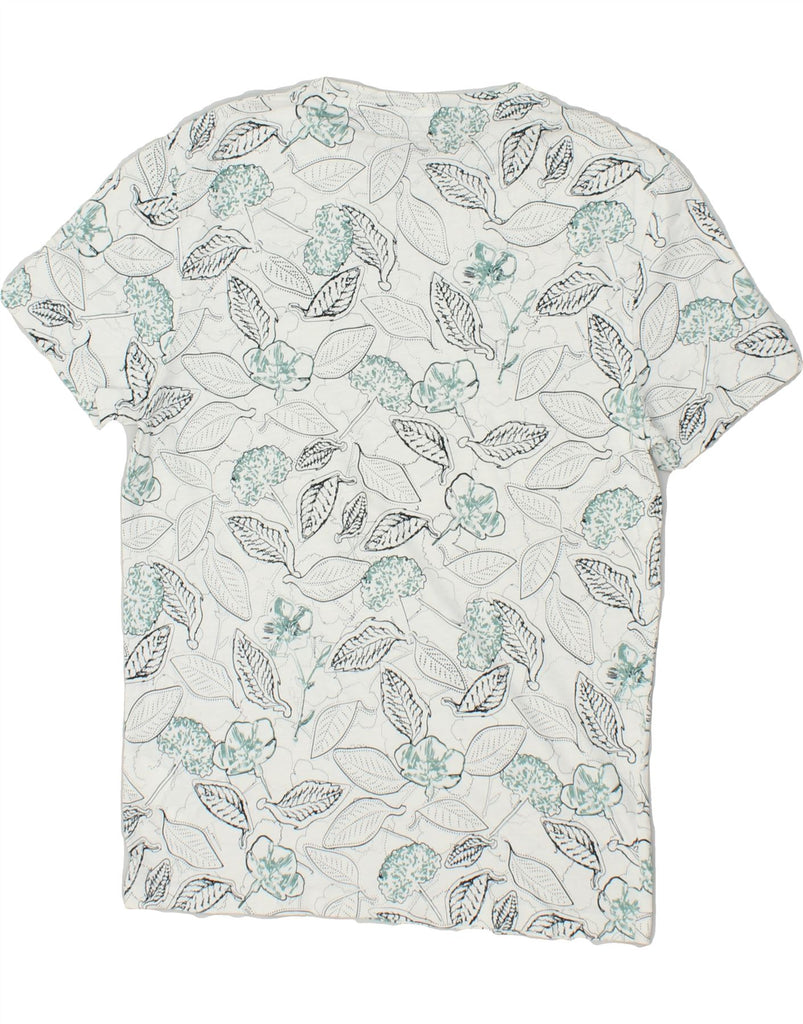 JULES Mens Slim T-Shirt Top Small White Floral Cotton Hawaiian | Vintage Jules | Thrift | Second-Hand Jules | Used Clothing | Messina Hembry 