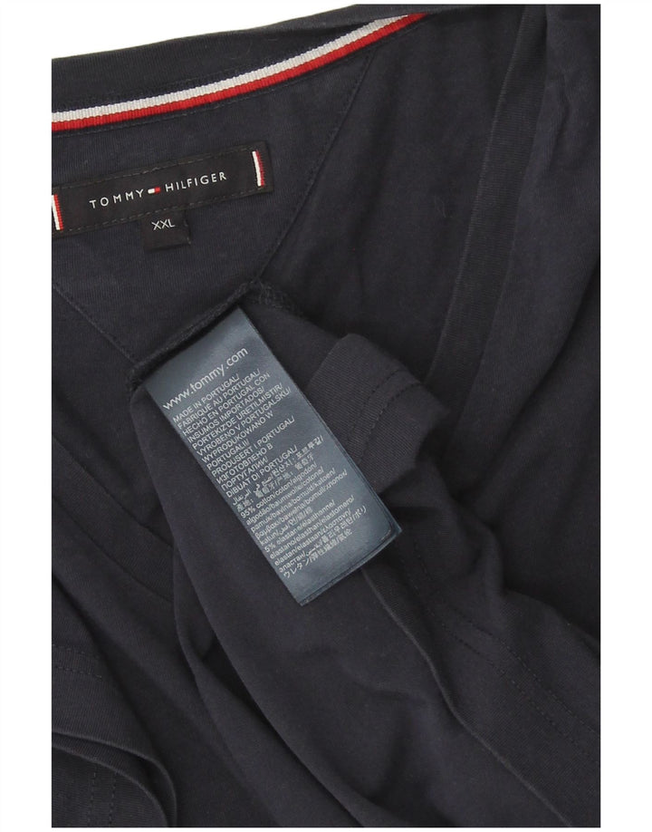 TOMMY HILFIGER Mens T-Shirt Top 2XL Navy Blue Cotton