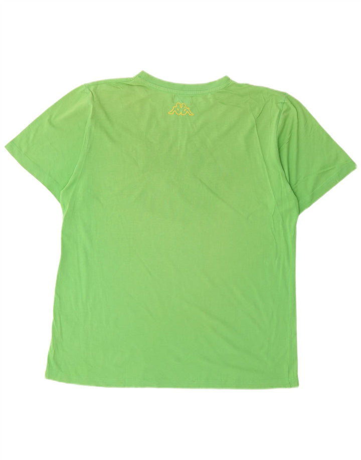KAPPA Mens Graphic T-Shirt Top Large Green Cotton