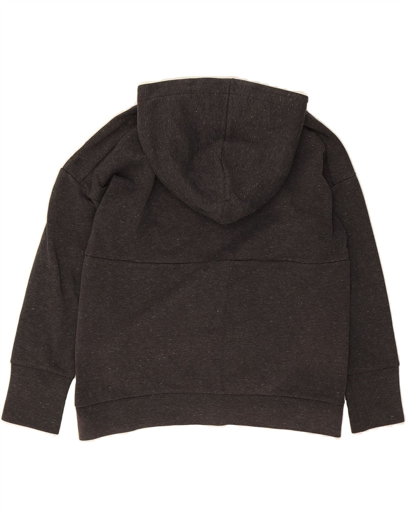 ADIDAS Womens Oversized Zip Hoodie Sweater UK 10 Small Grey Cotton Vintage Adidas and Second-Hand Adidas from Messina Hembry 