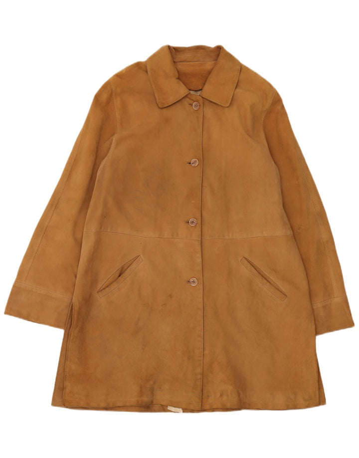Barone Womens Leather Jacket IT 42 Medium Brown