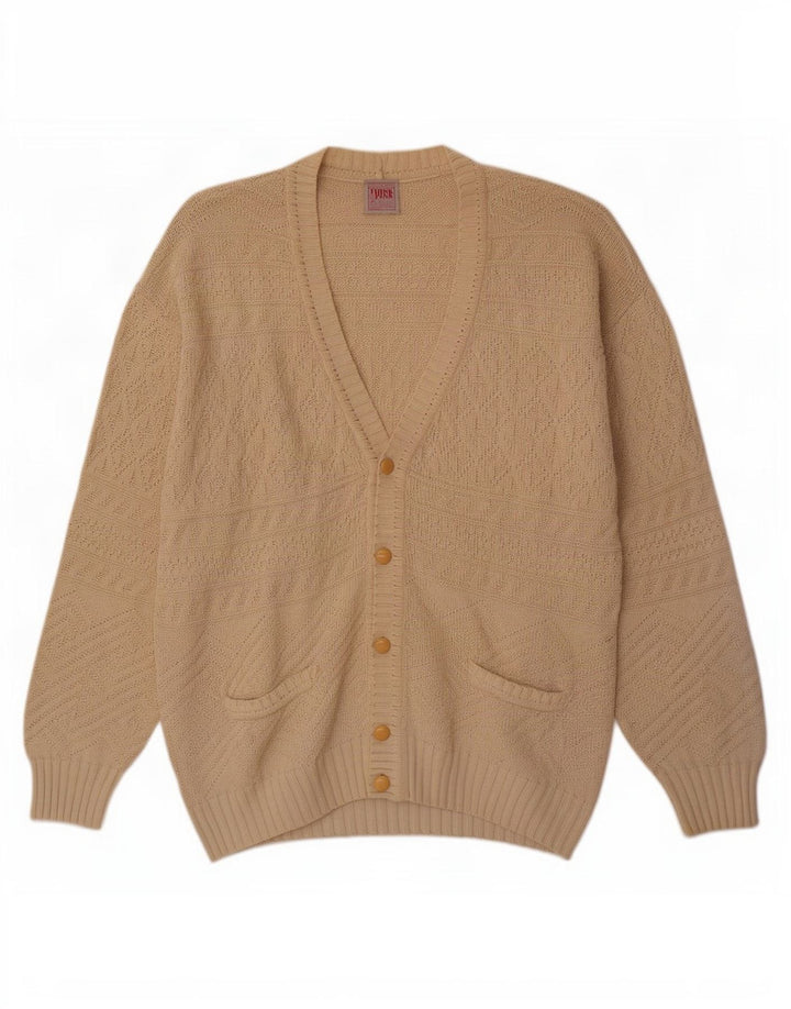 Think Pink Mens Cardigan Sweater IT 54 XL Beige Cotton