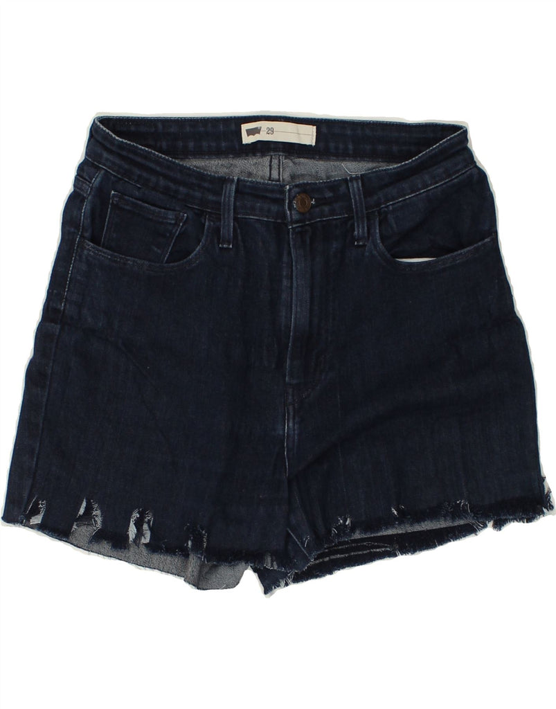 LEVI'S Womens Denim Shorts W29 Medium Navy Blue Cotton | Vintage Levi's | Thrift | Second-Hand Levi's | Used Clothing | Messina Hembry 