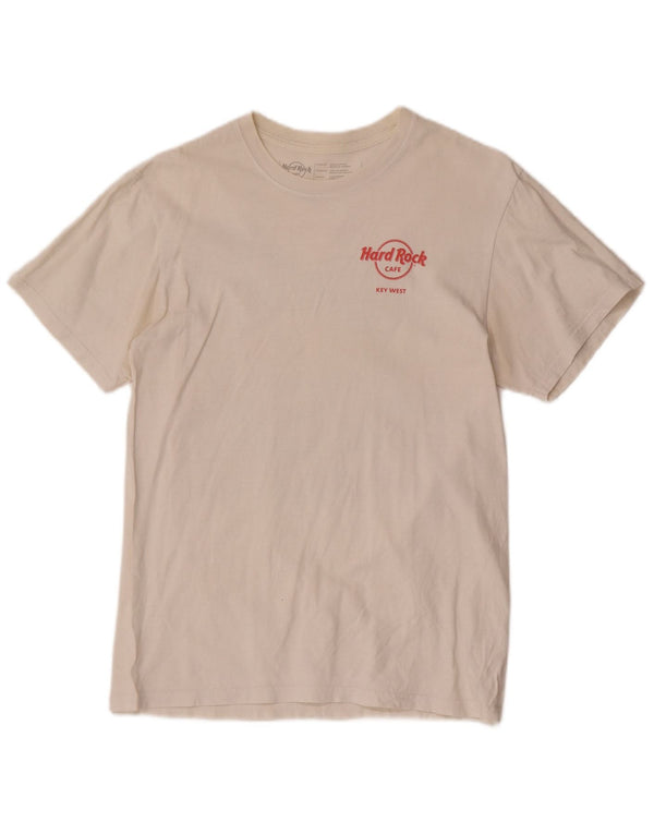Hard Rock Cafe Mens Key West Graphic T-Shirt Top Medium White Cotton