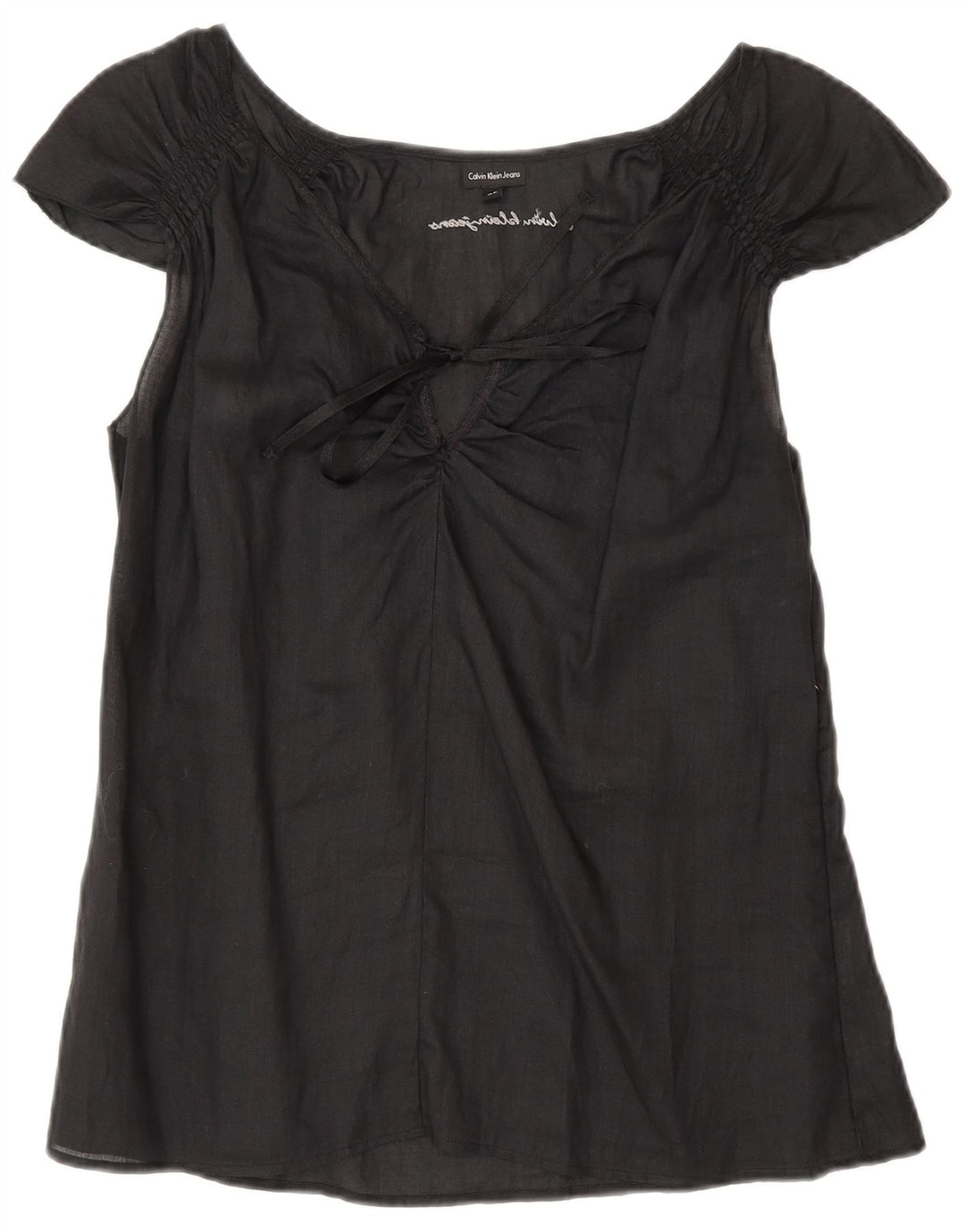 Calvin Klein Jeans Womens Blouse Top UK 18 XL Black