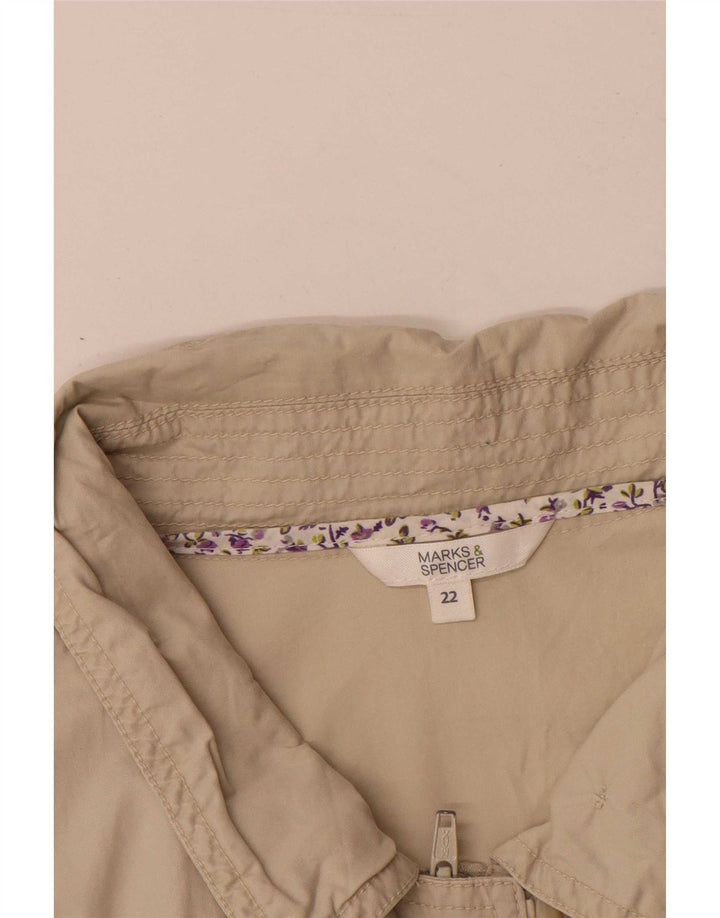 Marks & Spencer Womens Utility Jacket UK 22 3XL Beige Cotton