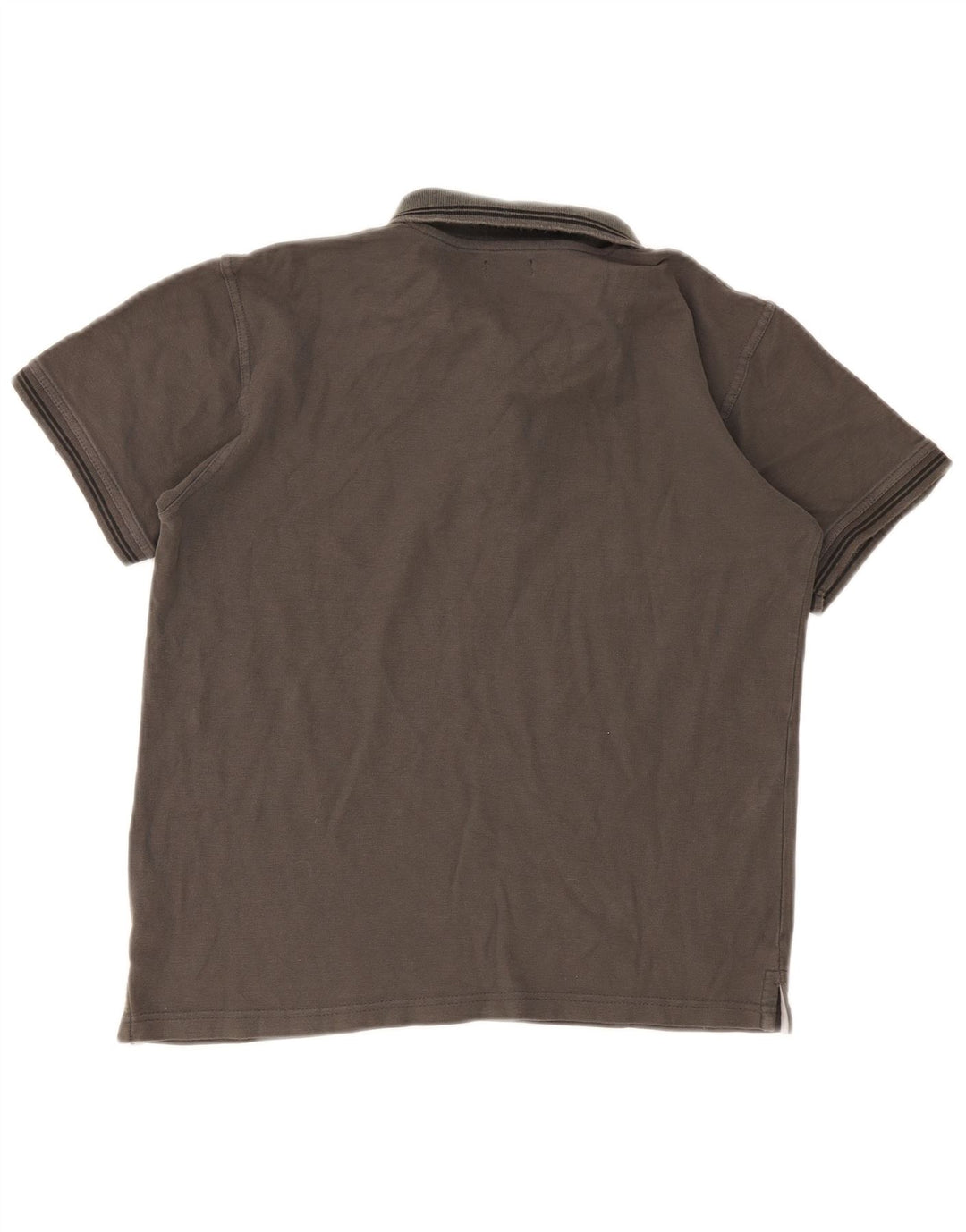 Avirex Mens Polo Shirt Large Grey Striped Cotton