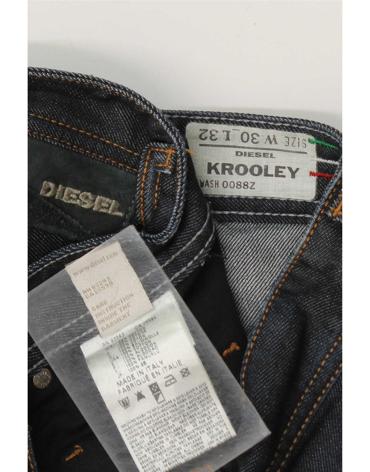 Diesel Mens Krooley Slim Jeans W30 L32 Navy Blue Cotton