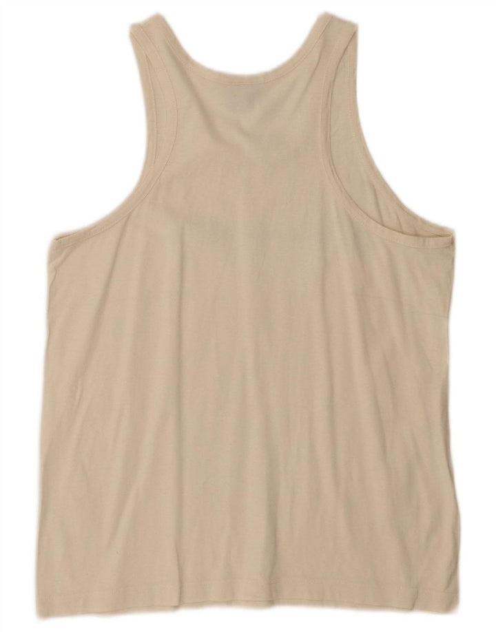 CHAMPION Womens Graphic Vest Top UK 14 Medium Off White