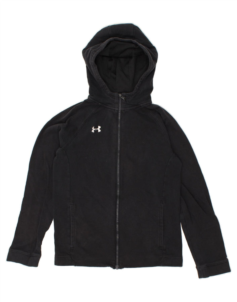 UNDER ARMOUR Boys Zip Hoodie Sweater 11-12 Years XL Black Cotton | Vintage Under Armour | Thrift | Second-Hand Under Armour | Used Clothing | Messina Hembry 