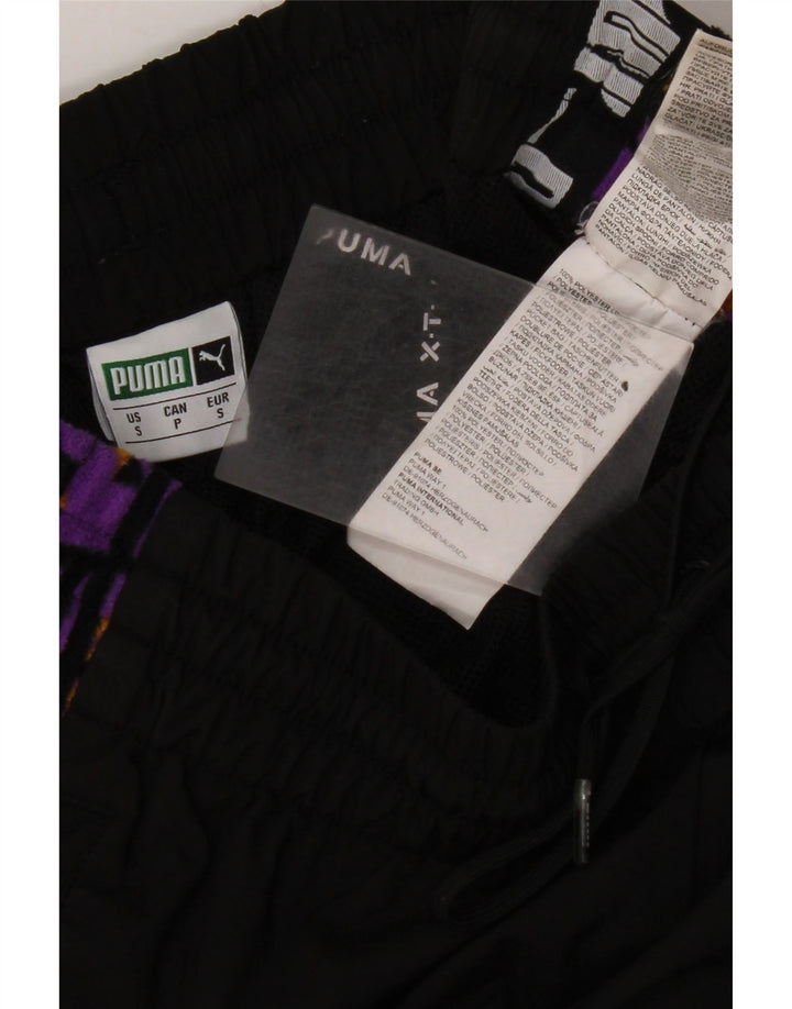 PUMA Mens Graphic Tracksuit Trousers Joggers Small  Black Colourblock