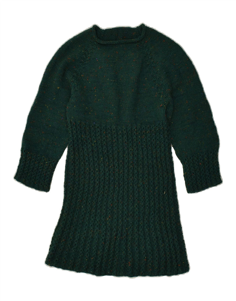 VINTAGE Womens Jumper Dress UK 8 Small Green Flecked | Vintage Vintage | Thrift | Second-Hand Vintage | Used Clothing | Messina Hembry 