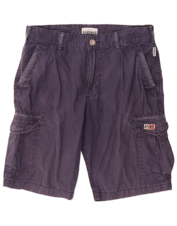 Napapijri Mens Cargo Shorts W32 Medium Navy Blue Cotton